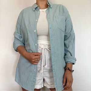 Striped Blue Casual Slim Fit Button Down Shirt